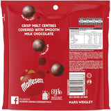 Maltesers Chocolate Sharepack Pouch filled with crispy malt centers coated in smooth milk chocolate, ideal for sharing and snacking.