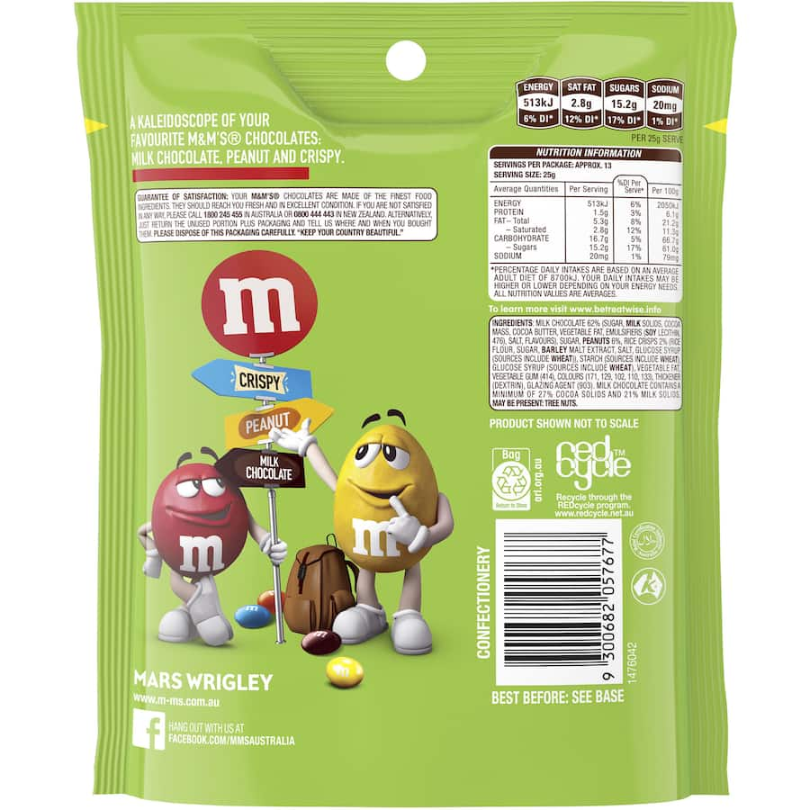 Colorful M&M's Sweets Mix Ups featuring milk chocolate, peanut, and crispy varieties for a fun and delicious treat.