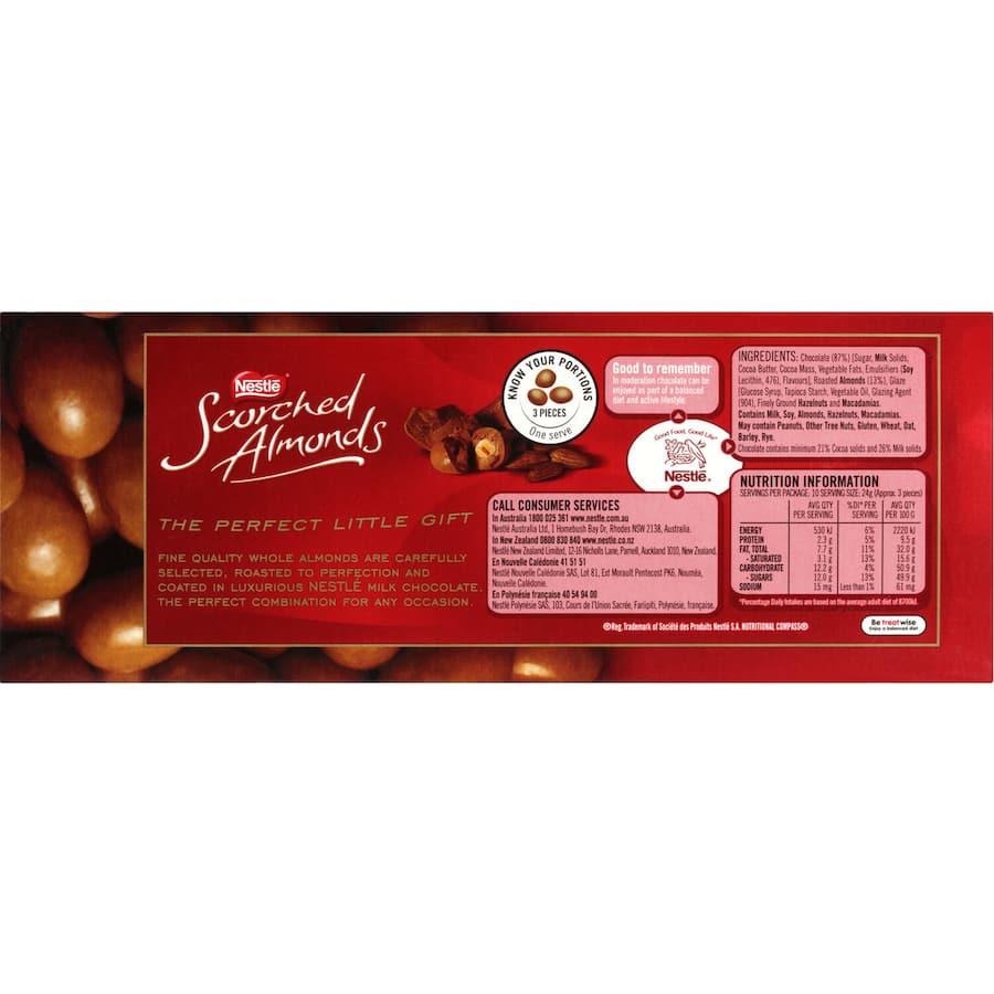 Crunchy roasted almonds covered in rich milk chocolate, offering a delightful sweet and savory snack experience.