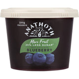 Anathoth Farm Blueberry Jam with 25% less sugar, crafted from ripe blueberries for a guilt-free, tangy-sweet spread.