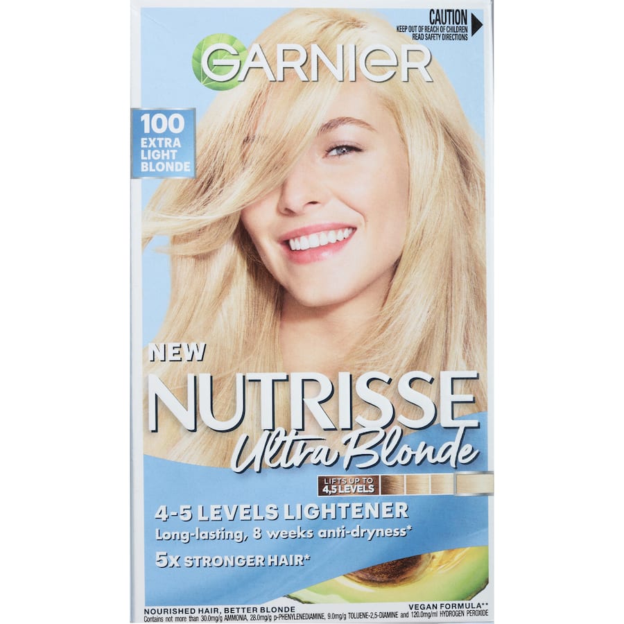 Garnier Nutrisse Creme Permanent Hair Colour 10 Chamomile Ultra Light, a nourishing colour cream for vibrant, long-lasting colour.