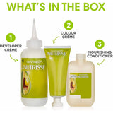 Garnier Nutrisse Crème 10 Chamomile Ultra Light hair color with nourishing formula for vibrant color and grey coverage.