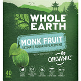 Whole Earth Monk Fruit Sweetener Sticks for guilt-free sweetness in drinks and recipes, perfect for low-sugar or keto lifestyles.