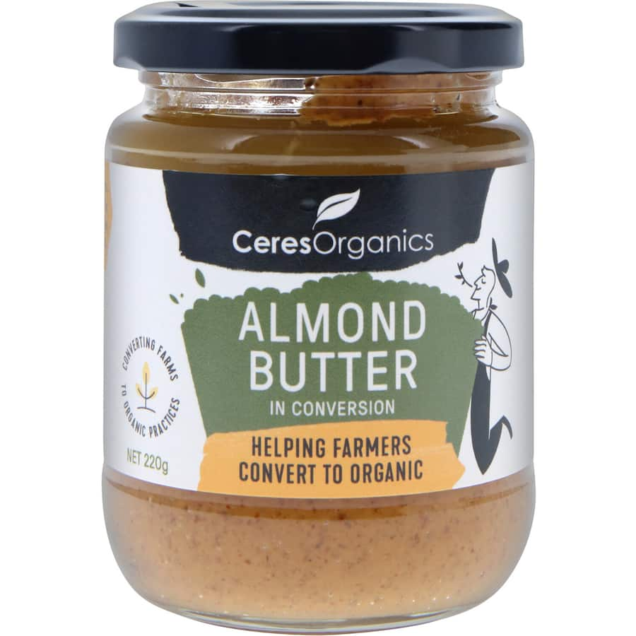 Ceres Organics Almond Butter Natural, a creamy, organic spread rich in nutrients, perfect for a healthy lifestyle and delicious meals.