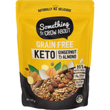 Handcrafted keto muesli with gingernut and almond, featuring 90% nuts and 25% seeds for a low-carb, protein-rich breakfast.