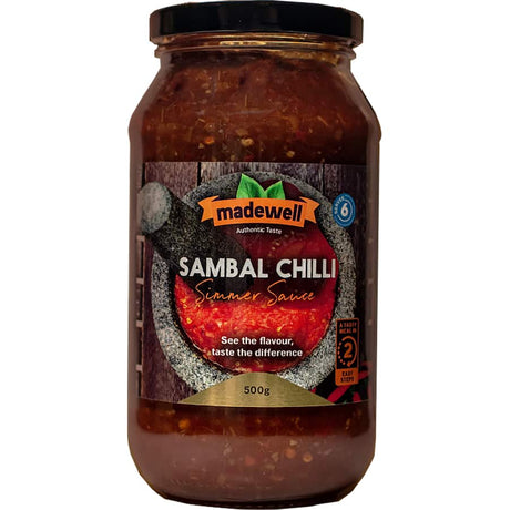 Madewell Simmer Sauce Sambal Chilli, a spicy and earthy condiment for enhancing dishes with vibrant flavors.