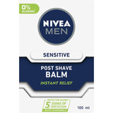 Nivea For Men Aftershave Extra Soothing Balm, a non-greasy formula for sensitive skin, providing hydration and irritation relief.