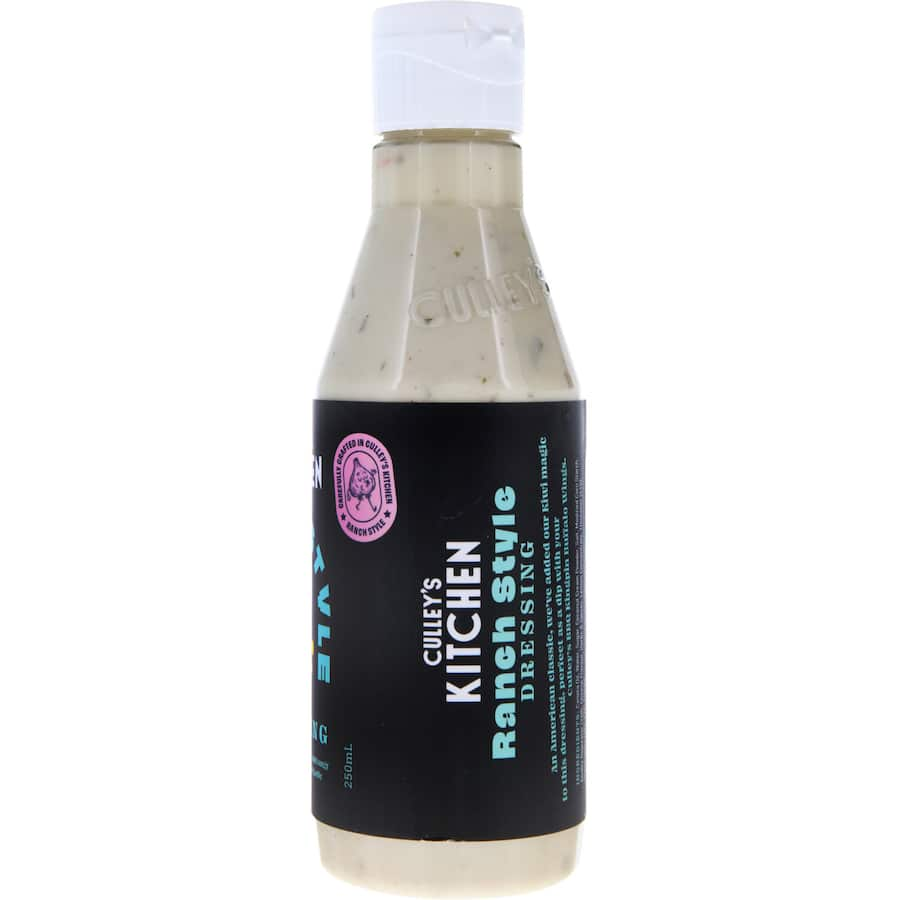 Culley's Ranch Dressing: Creamy vegan dressing with herbs and garlic, perfect for salads and pairing with BBQ wings.