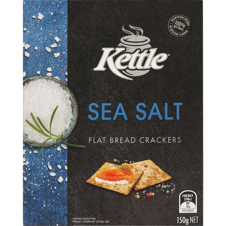 Crispy Kettle Crackers Flat Bread with sea salt, featuring red quinoa and pumpkin seeds for a delicious, healthy snack.