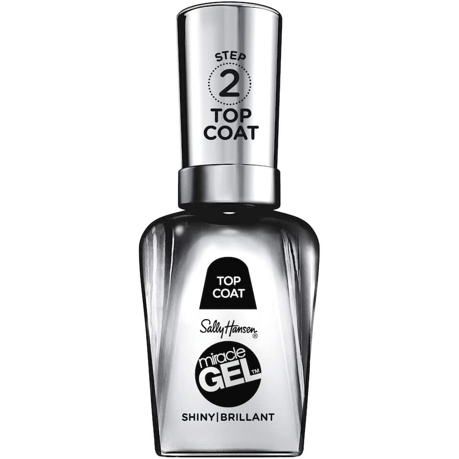 High-shine Sally Hansen Miracle Gel Top Coat adds long-lasting gloss and chip resistance for salon-quality nails at home.