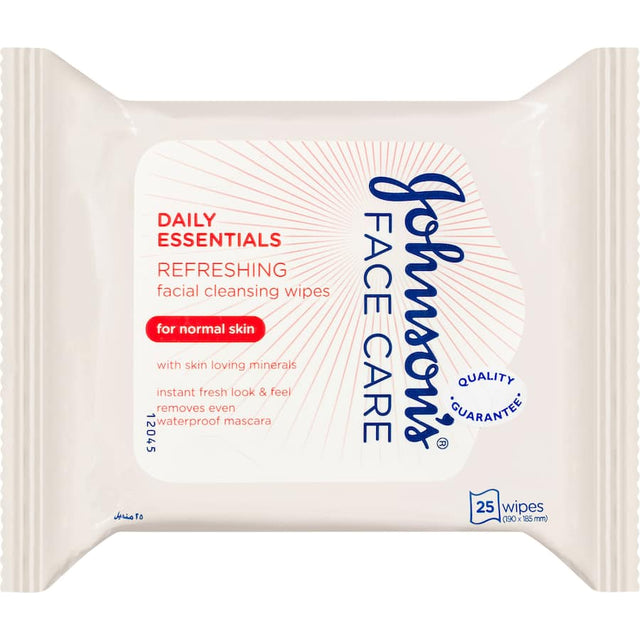 Johnson's 3 In 1 Cleansing Wipes for normal skin, gently remove makeup and hydrate for a soft, refreshed complexion.