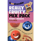 Goodnessme Really Fruity Fruit Sticks & Nuggets Mix Pack, a tasty snack made with 70% organic fruit, perfect for any adventure.