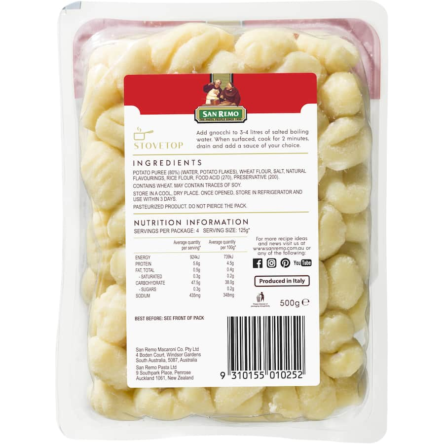 Delicious San Remo Gluten-Free Gnocchi, ready in 2 minutes for gourmet vegan meals and easy weeknight dinners.