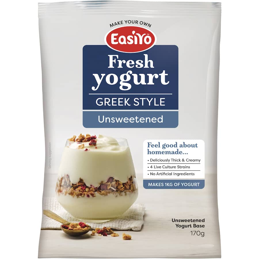 Easiyo Yoghurt Base Greek Style, thick unsweetened yogurt great for dips, sauces, rich in calcium and protein.