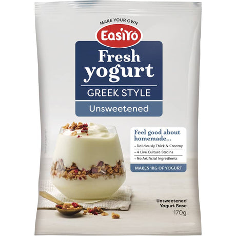 Easiyo Yoghurt Base Greek Style, thick unsweetened yogurt great for dips, sauces, rich in calcium and protein.