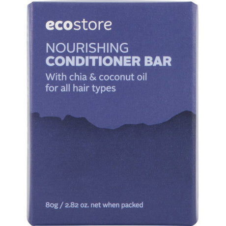 Ecostore Conditioner Bar for all hair types, eco-friendly, chemical-free, nourishes hair, reduces plastic waste.