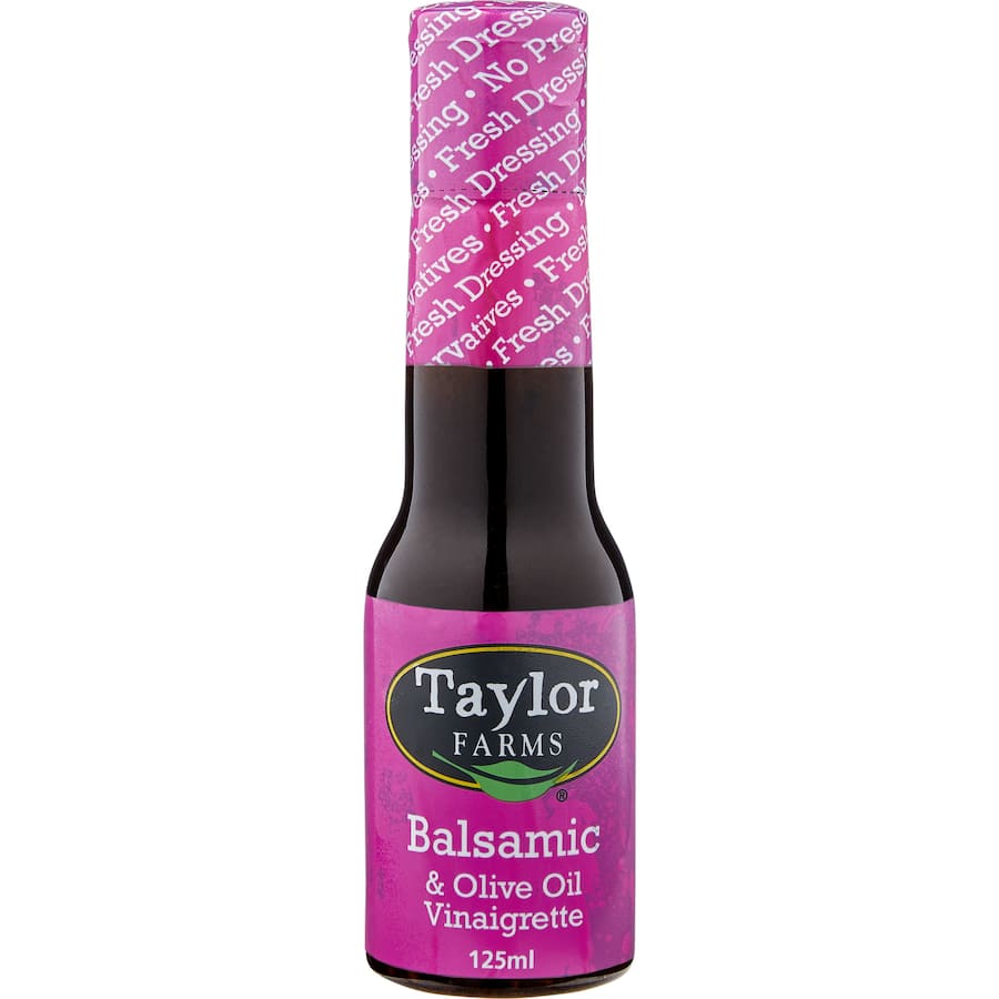 Taylor Farms Balsamic Dressing Olive Oil, a gourmet blend of sweet balsamic vinegar and rich olive oil for salads and marinades.