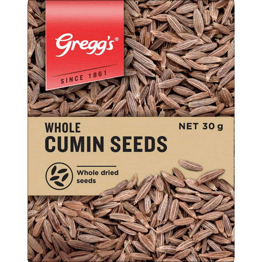 Whole cumin seeds in a package, known for their strong earthy flavor, ideal for enhancing various cuisines and dishes.