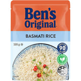 Bens Original Microwave Rice Basmati, quick and flavorful basmati rice ready in 90 seconds, perfect for versatile meals.