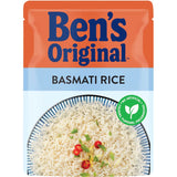 Bens Original Microwave Rice Basmati, ready in 90 seconds, offers quick, flavorful meals without additives.