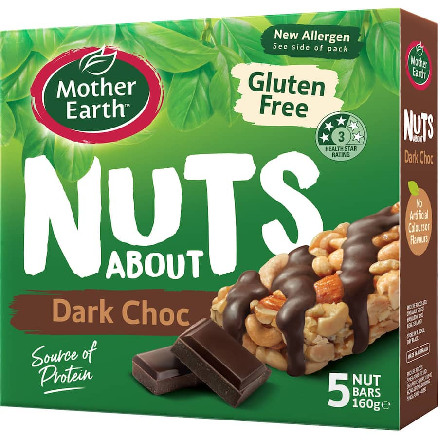 Mother Earth Nuts About Gluten Free Nut Bar Dark Choc