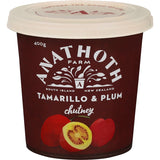 Anathoth Farm Tamarillo & Plum Chutney, a tangy-sweet condiment for enhancing meals and adding gourmet flavor.