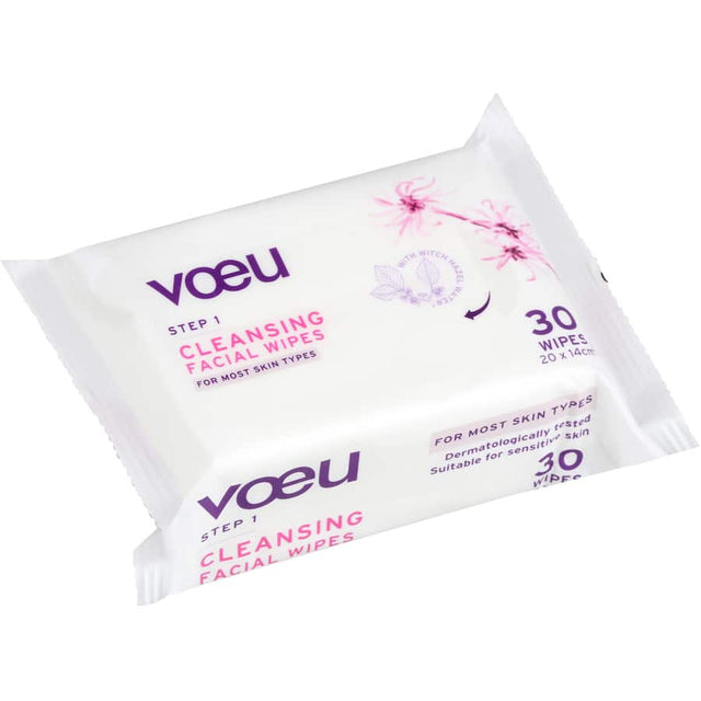 Voeu Cleansing Wipes: biodegradable wipes with aloe vera for gentle cleansing, perfect for on-the-go freshness and hygiene.