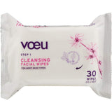 Biodegradable Voeu Cleansing Wipes with aloe vera, perfect for refreshing and cleansing skin on the go.