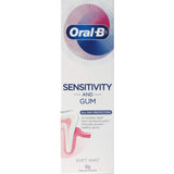 Oral B Toothpaste Sensitivity in Soft Mint, designed for sensitive teeth, promotes oral health with soothing flavor.