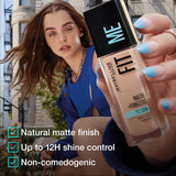 Maybelline Fit Me Mattifying Foundation in 115 Ivory offers a lightweight, matte finish for normal to oily skin with medium coverage.