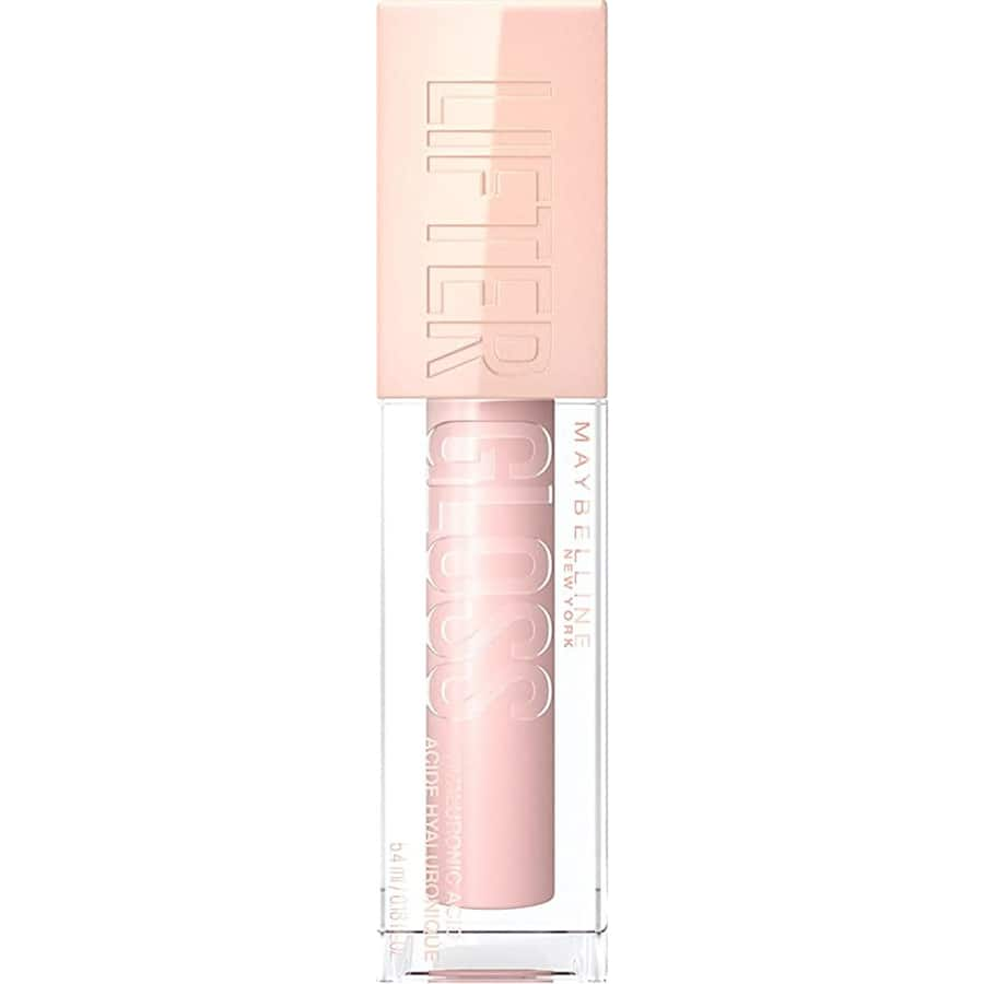 Maybelline Lifter Gloss in Ice: High-shine, hydrating lip gloss with hyaluronic acid for fuller, smoother lips.