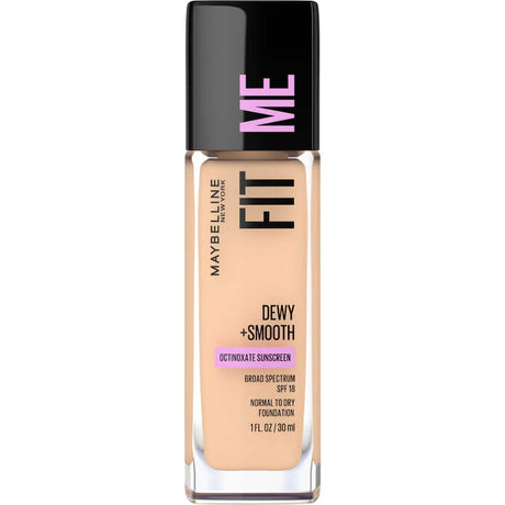 Maybelline Fit Me Mattifying Liquid Foundation 110 Porcelain, a lightweight oil-free formula for a matte, flawless finish.