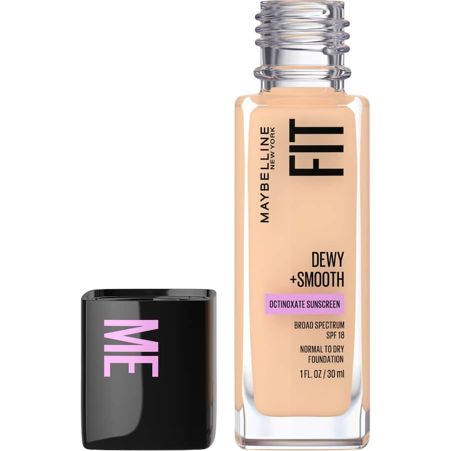 Maybelline Fit Me 110 Porcelain foundation, a lightweight oil-free formula, offers matte coverage and blurs pores for a flawless look.