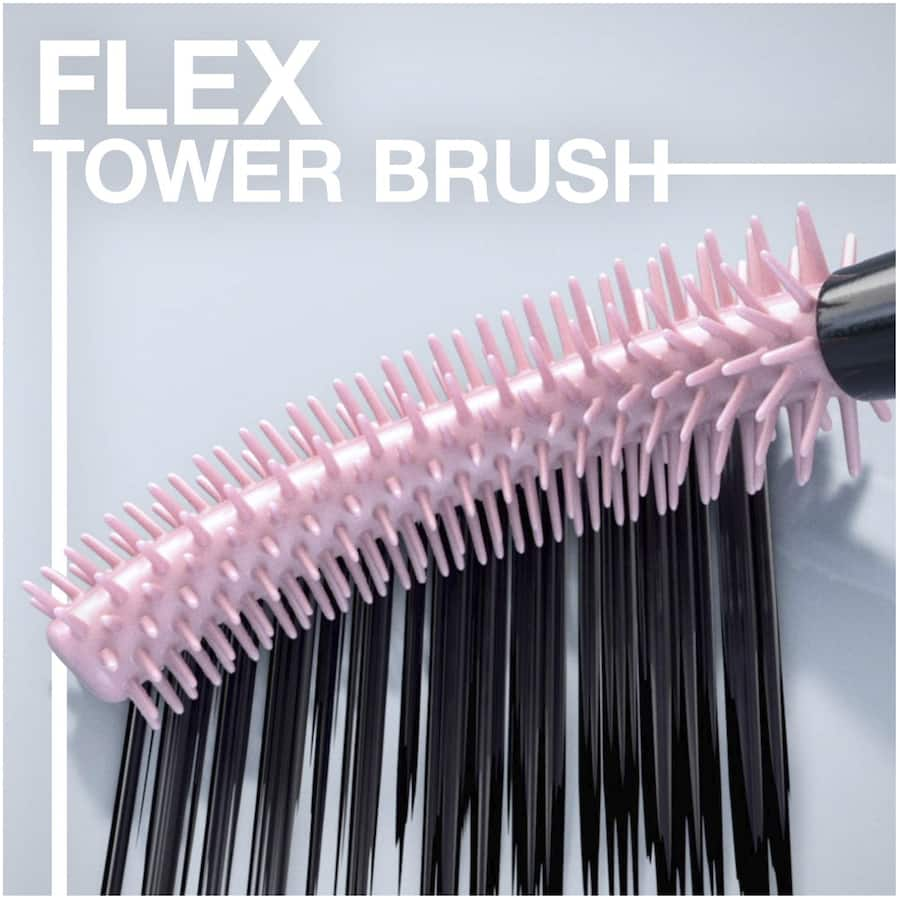 Maybelline Lash Sensational Sky High Mascara in Very Black enhances lashes with volume, length, and a flexible brush for precise application.