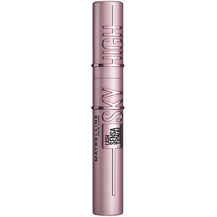 Maybelline Lash Sensational Sky High Mascara in Blackest Black for full volume, limitless length, and lightweight, fluttery lashes.