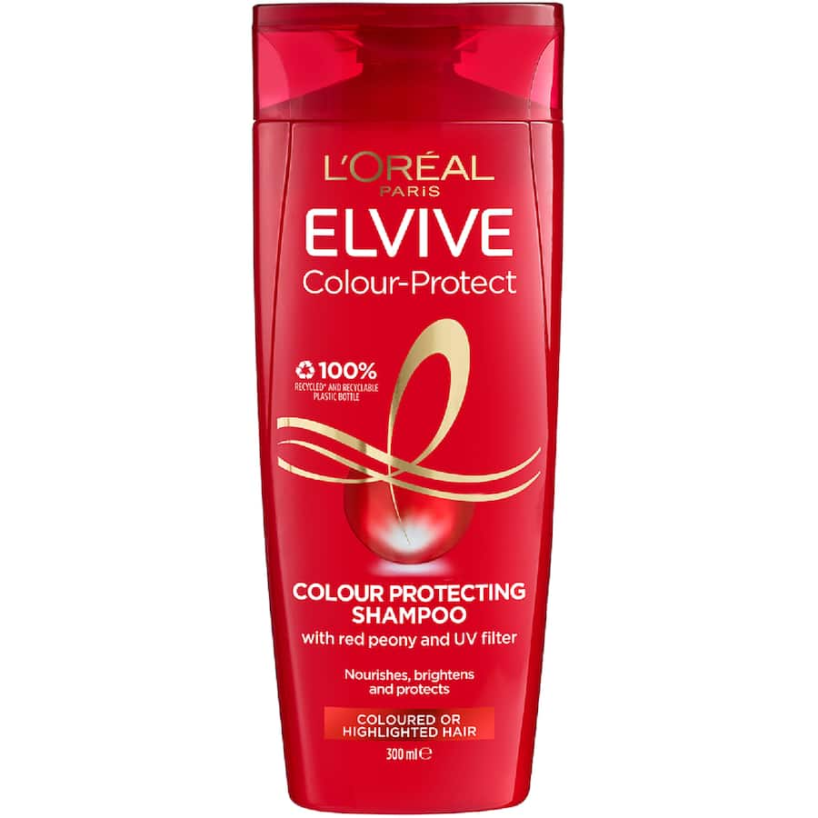 L'Oreal Paris Elvive Colour Protect Shampoo for vibrant, long-lasting color and UV protection for color-treated hair.