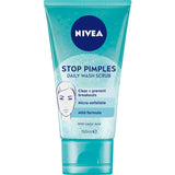 NIVEA Daily Facial Wash Scrub Clean Deeper features Magnolia Extract and Lactic Acid for a deep, gentle cleanse of blemish-prone skin.