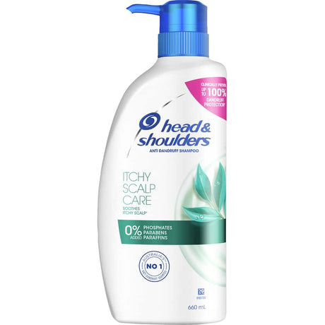 Head & Shoulders Itchy Scalp Care Shampoo with eucalyptus extract for 100% dandruff protection and soothing relief.