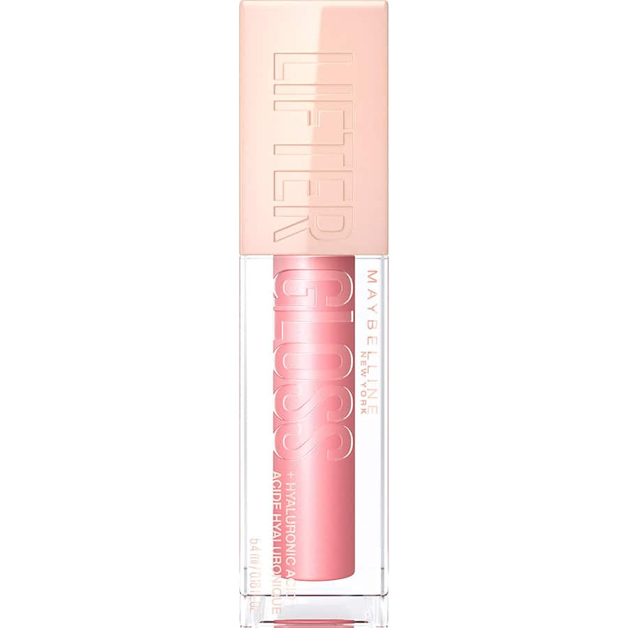 Maybelline Lifter Gloss Hydrating Lip Gloss Silk, featuring hyaluronic acid for shiny, hydrated, and fuller-looking lips.