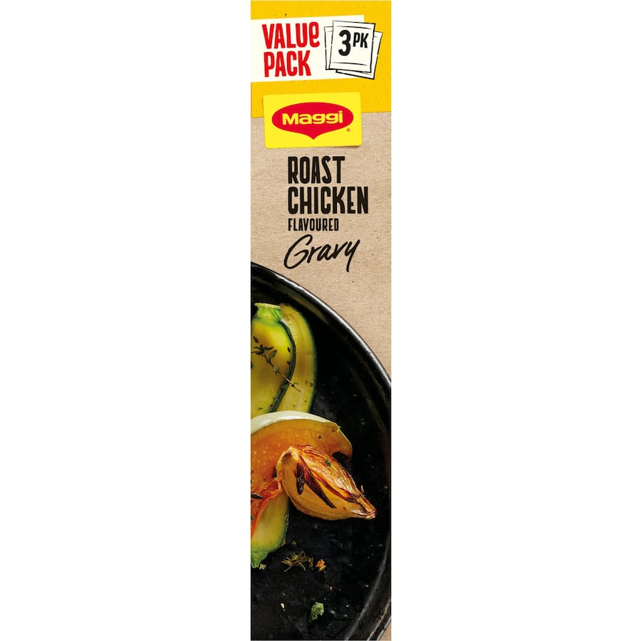 Maggi Instant Gravy Mix Roast Chicken 24g packet for quick, rich roast chicken gravy at home. Easy and delicious!