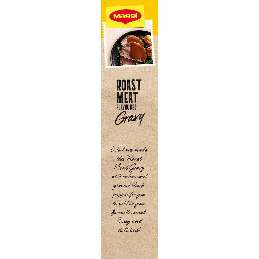 Maggi Instant Gravy Mix Roast Meat 27g, perfect for quick, savory gravies enhancing roasts and family meals easily.