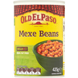 Old El Paso Mexican Mexe Beans: flavorful pinto beans seasoned with spices for a tasty Mexican meal enhancement.