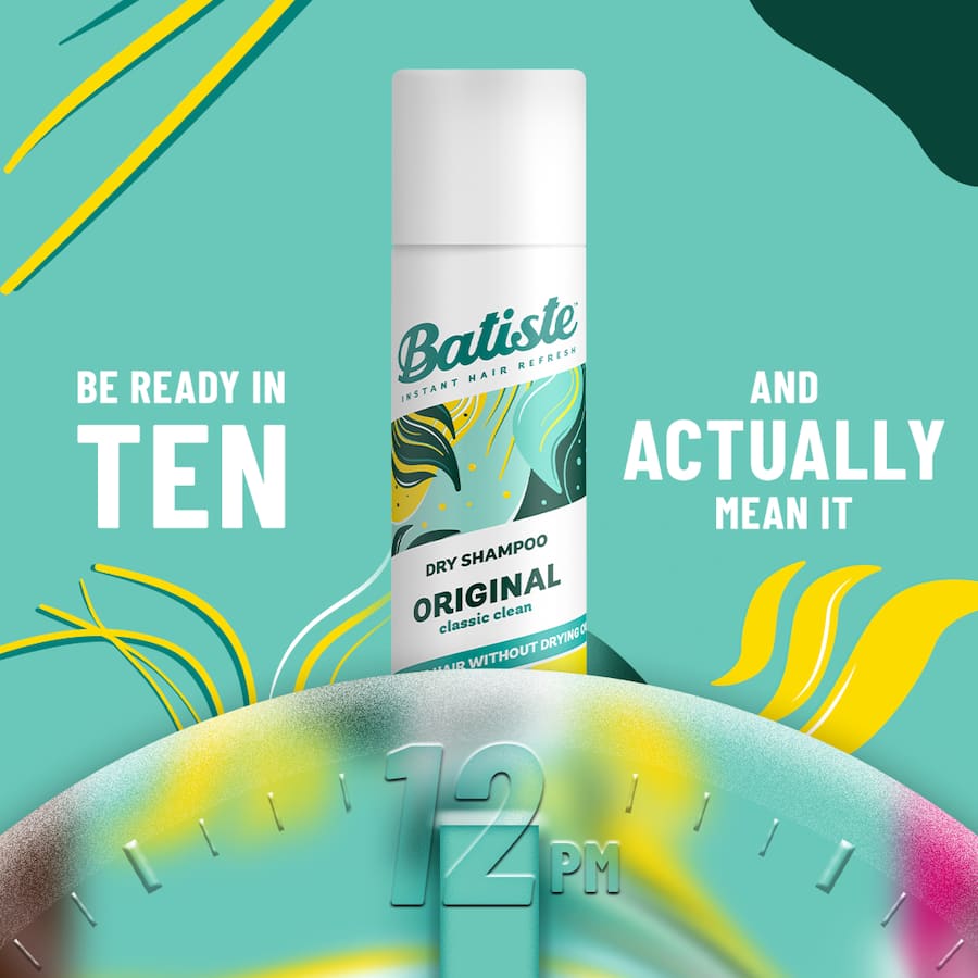 Batiste Dry Shampoo Original revitalizes dull hair, absorbs oil, and adds volume for a fresh look anytime, anywhere.