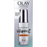 Olay Luminous Super Face Serum with Niacinamide and Vitamin C for brightening, even skin tone, and reducing dark spots.