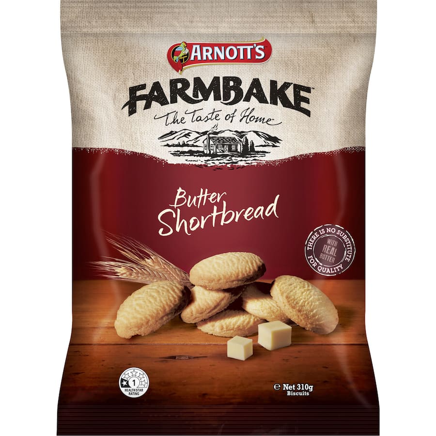 Buttery shortbread cookies by Arnotts, perfect for tea time or gifting, featuring a rich flavor and melt-in-your-mouth texture.