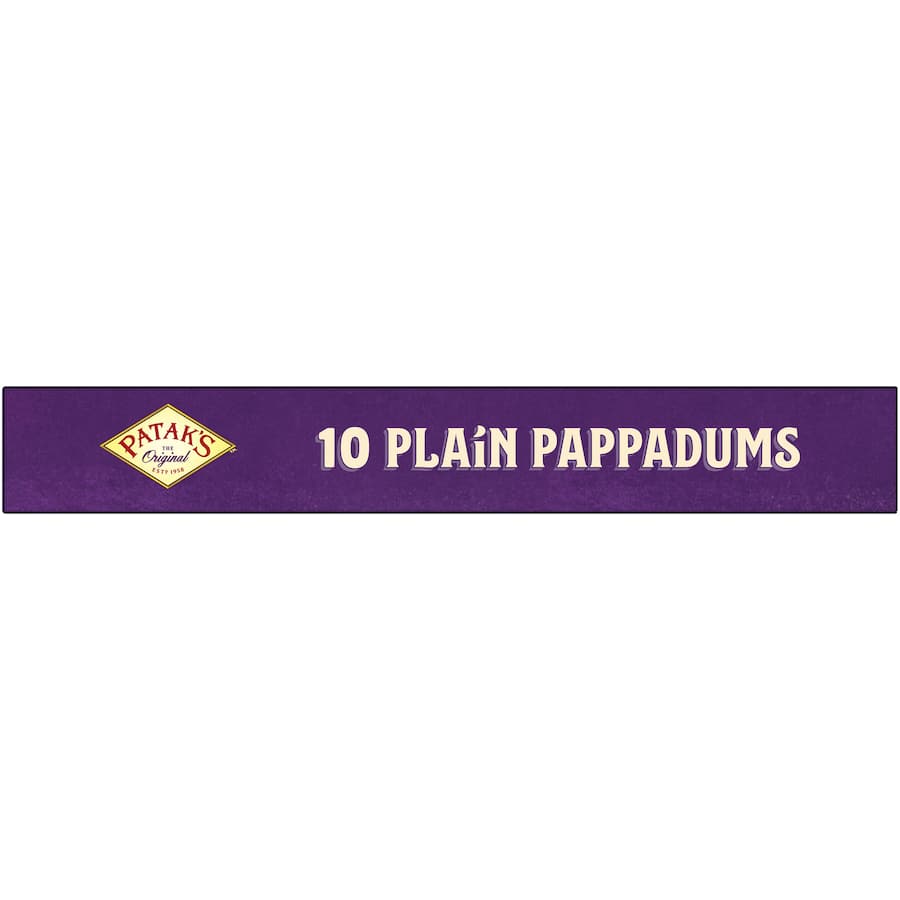 Pataks Pappadums Plain 10 pack 100g
