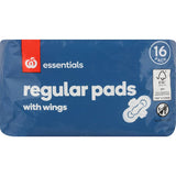 Ultra-absorbent Essentials Pads with wings for secure, comfortable protection during your menstrual cycle.