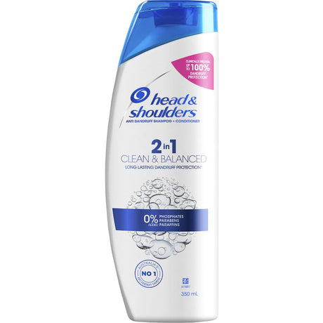 Head & Shoulders 2 In 1 Shampoo & Conditioner, ideal for dandruff care, promotes a healthy scalp while nourishing hair.