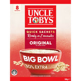 Bowl of Uncle Tobys Big Bowl Oats Quick Original, made from 100% Australian rolled oats, ideal for a nutritious breakfast.