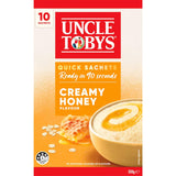 Delicious Uncle Tobys Oats Quick Creamy Honey sachets, made with 100% Australian oats for a quick, nutritious breakfast.